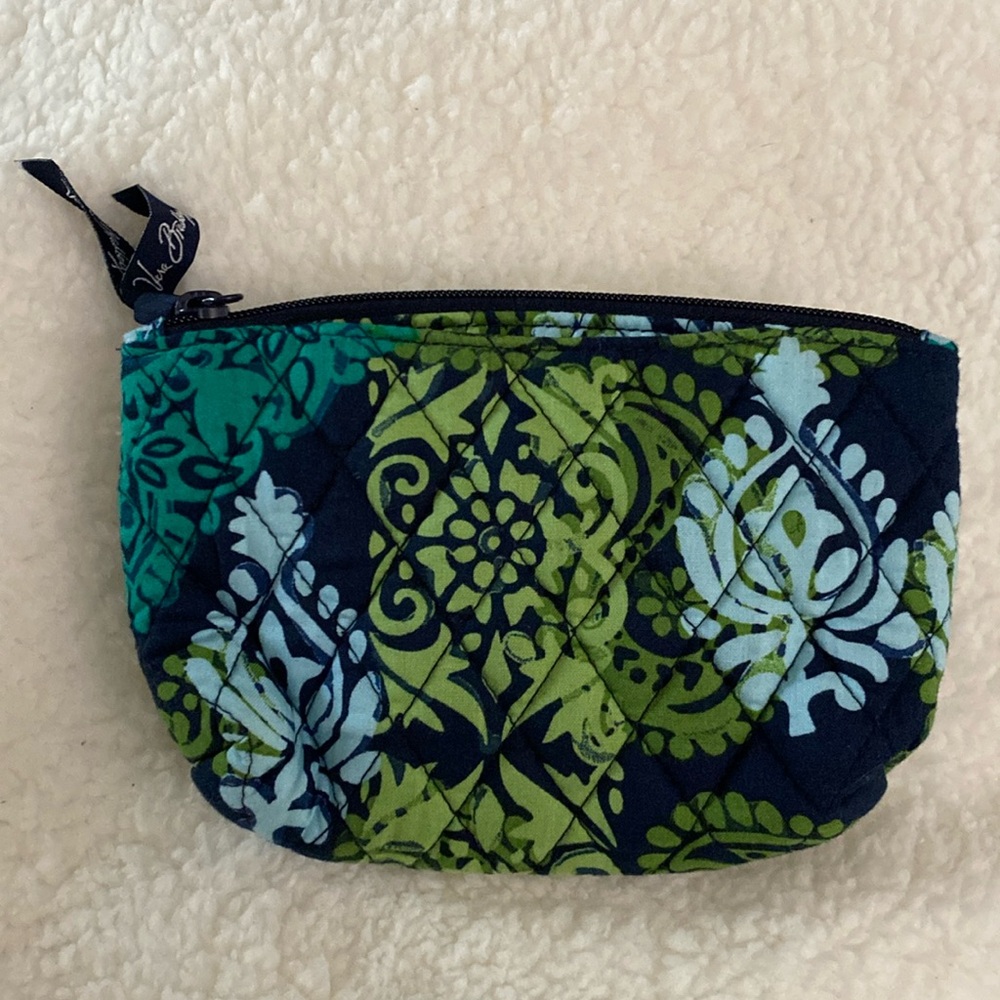 Vera Bradley Cosmetic Bag with Attached Mirror in Caribbean Sea print